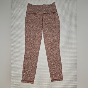 Athleta Orange Patterned Textured Tight